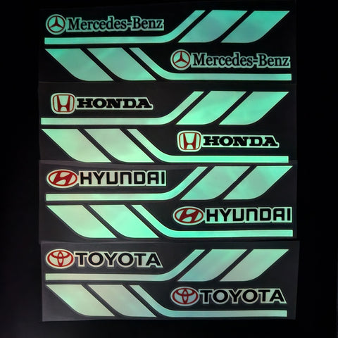 Fender Brand Logo Reflective Car Sticker 2 Pcs Set