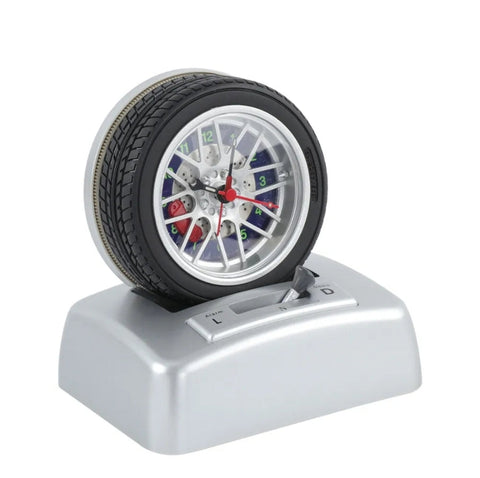Non Ticking Tyre Shape Metal Alarm Clock