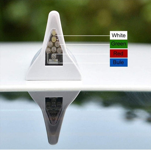 Solar Power LED Shark Fin Car Roof Antenna | Strobe Lights Roof Arieal