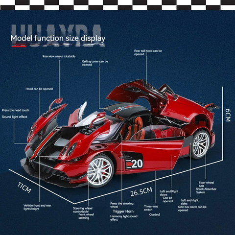 Pagani Huayra Metal Diecast Car 1:18 (28x11 cm)