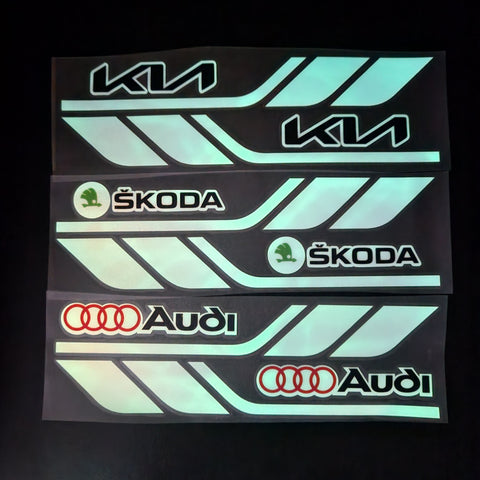 Fender Brand Logo Reflective Car Sticker 2 Pcs Set