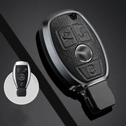 Mercedes Old Key Exclusive Aluminium Alloy Leather Keycase with Holder & Rope Chain