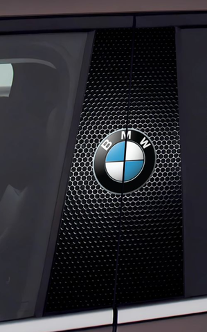 Door Pillar Brand Logo Car Stickers 2 Pcs Set