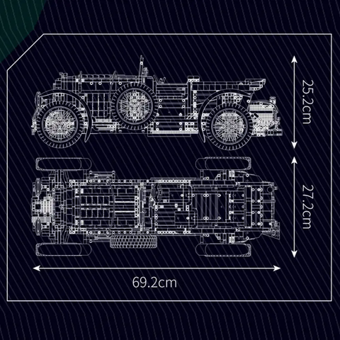 Bentley Blower Vintage Technique Version 3918Pcs, 1:8 Scale Building Blocks Car