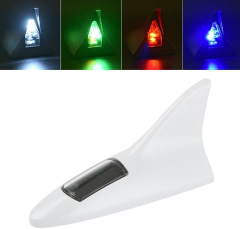 Solar Power LED Shark Fin Car Roof Antenna | Strobe Lights Roof Arieal