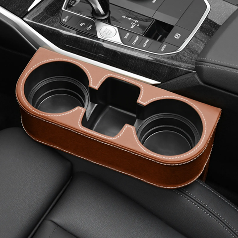 Car Universal Leather Seat Gap Filler Organiser Cup Holder