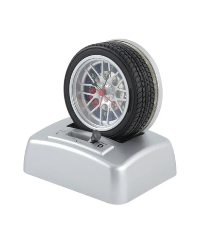 Non Ticking Tyre Shape Metal Alarm Clock