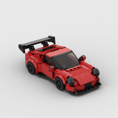Porsche GT3 RS Red Building Blocks Car