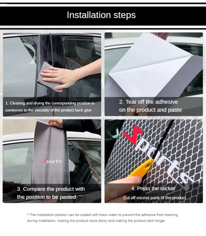 Door Pillar Brand Logo Car Stickers 2 Pcs Set