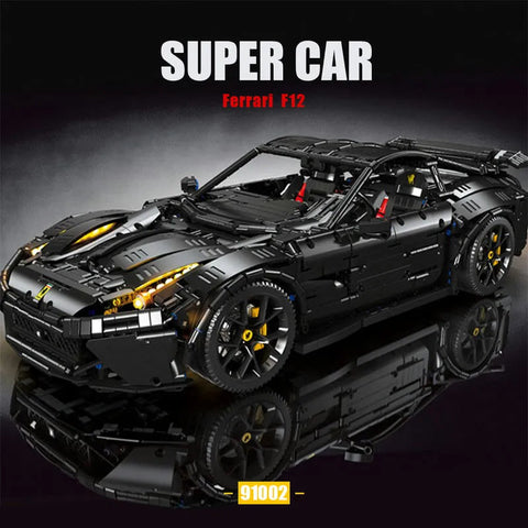 Ferrari F12 Black Technique Version 3097Pcs, 1:8 Scale Building Blocks Car