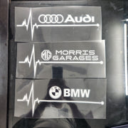 Heartbeat Brand Logo Laser Reflective Car Sticker (2 Pcs Set)