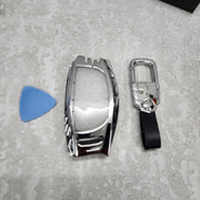 Hyundai Creta/Alcazar/i20/Aura 3,4 Button Key Armour Metal Alloy Keycase with Holder & Rope Chain