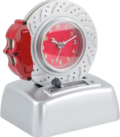Non Ticking Disc Shape Metal Alarm Clock