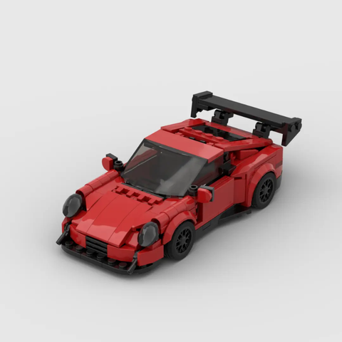 Porsche GT3 RS Red Building Blocks Car