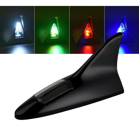 Solar Power LED Shark Fin Car Roof Antenna | Strobe Lights Roof Arieal