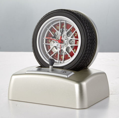 Non Ticking Tyre Shape Metal Alarm Clock