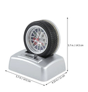 Non Ticking Tyre Shape Metal Alarm Clock