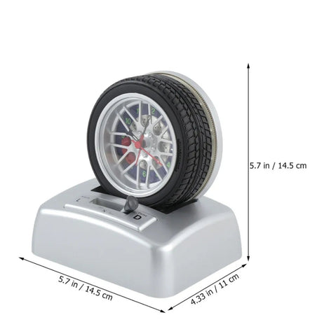 Non Ticking Tyre Shape Metal Alarm Clock