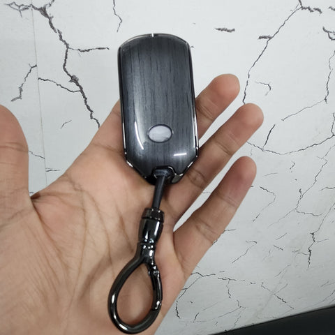 Tata Curvv New Key Alloy Wooden Exclusive Keycase with Holder & Rope Chain