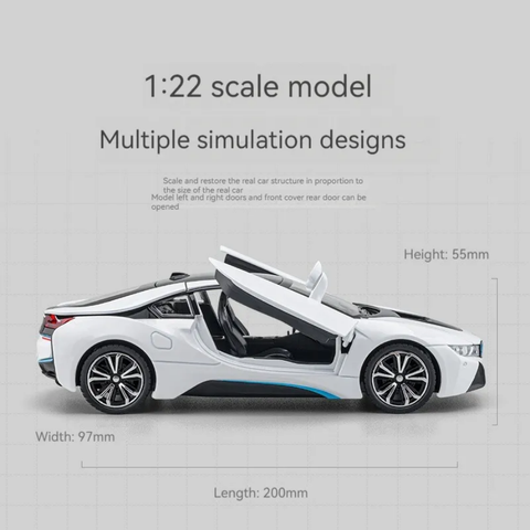 BMW i8 Metal Diecast Car 1:24 (20x8 cm)