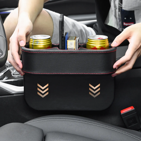 Car Universal Leather Seat Gap Filler Organiser Cup Holder