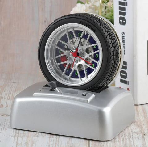 Non Ticking Tyre Shape Metal Alarm Clock