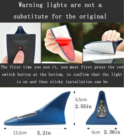 Solar Power LED Shark Fin Car Roof Antenna | Strobe Lights Roof Arieal