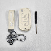 Mahindra XUV700,Scorpio,Thar Luxury Pure Handmade Oilwax Leather Keycase with Logo, Caption, Hook, and Chain
