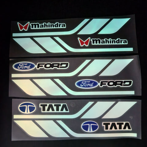Fender Brand Logo Reflective Car Sticker 2 Pcs Set