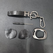 Suzuki Old Key Metal Alloy Leather Keycase with Holder & Rope Chain