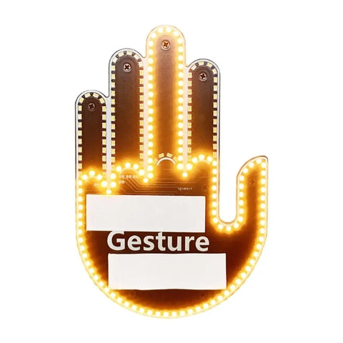 3in1 Car Finger Gesture Light with Remote Signs Gesture Light Car Rear Window Lamp
